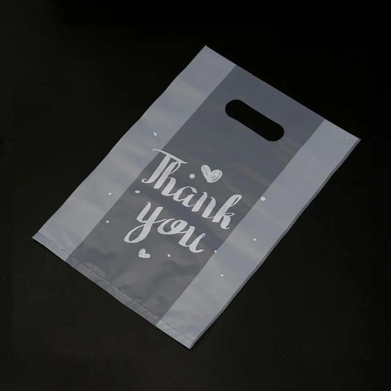 Cena 50 Sztuk Dziękuję Plastikowe Torby Na Prezenty Na Zakupy Z Tworzyw Sztucznych Torby Z Rączką Boże Narodzenie Upominek Weselny Torba Cukierki Ciasto Torby Do Pakowania