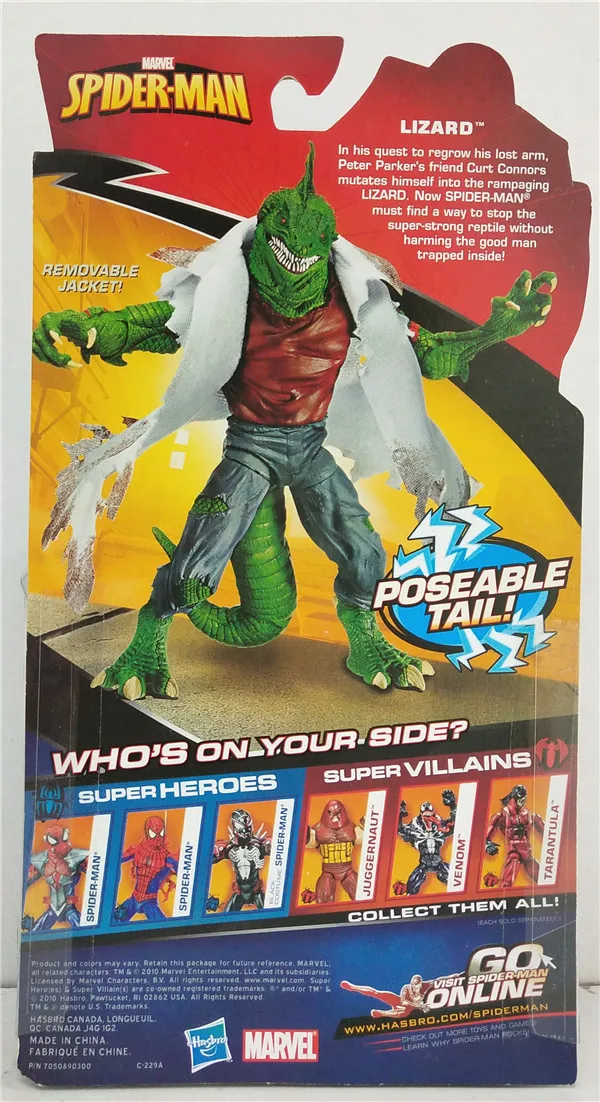 Подвижная экшн-фигурка комиксов Marvel шарниры в виде ящерицы Человека-паука