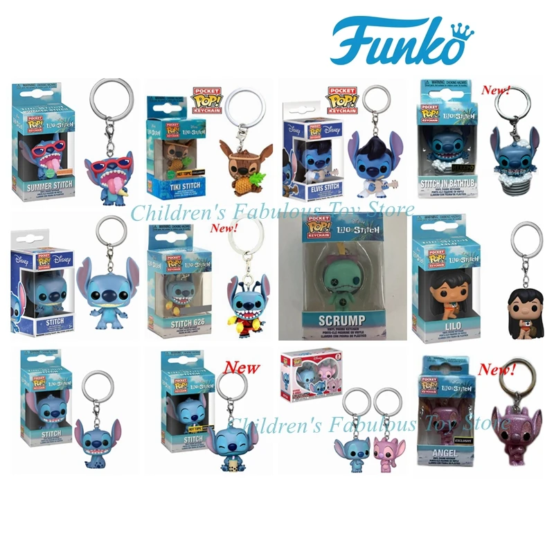 Новые карманные брелоки FUNKO POP, Стич серии 2 в упаковке, Стич, ангел, Стич, Элвис, Лило и Стич, Лило, Стич 626