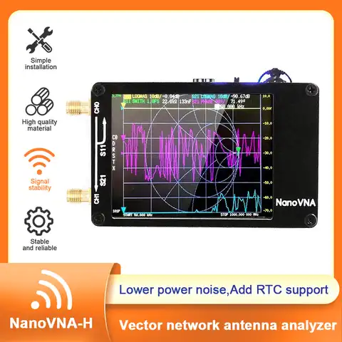 Векторный анализатор сетевой антенны NanoVNA-H со слотом для SD-карты, 50 кГц ~ 1,5 ГГц, MF HF, VHF, UHF, нано-технические параметры, тестер с поддержкой 32 Гб