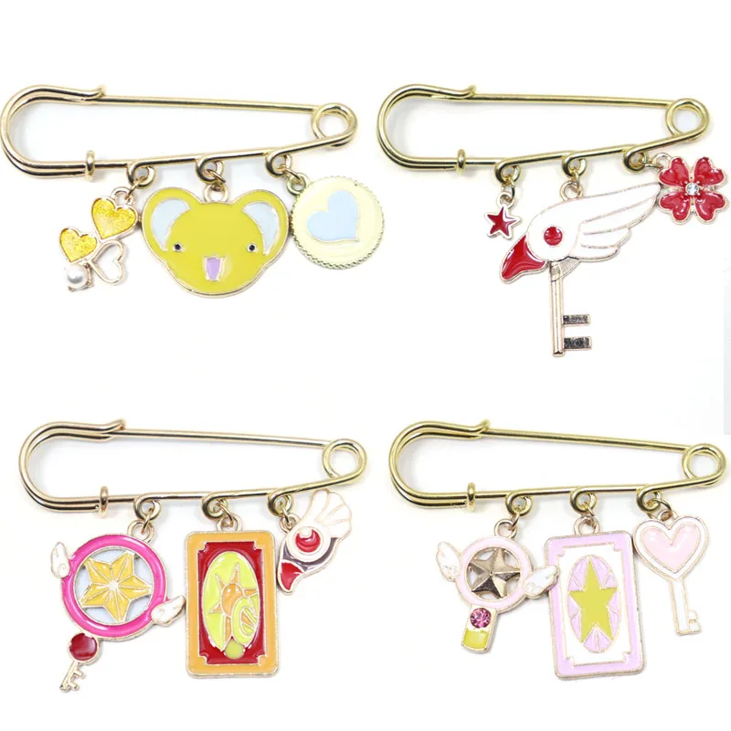 

Anime Jewelry Brooch Buckle Pin Card Captor Sakura Brooches Pins Women Safety Pins Men Children Bags Hat Cartoon pin Gifts