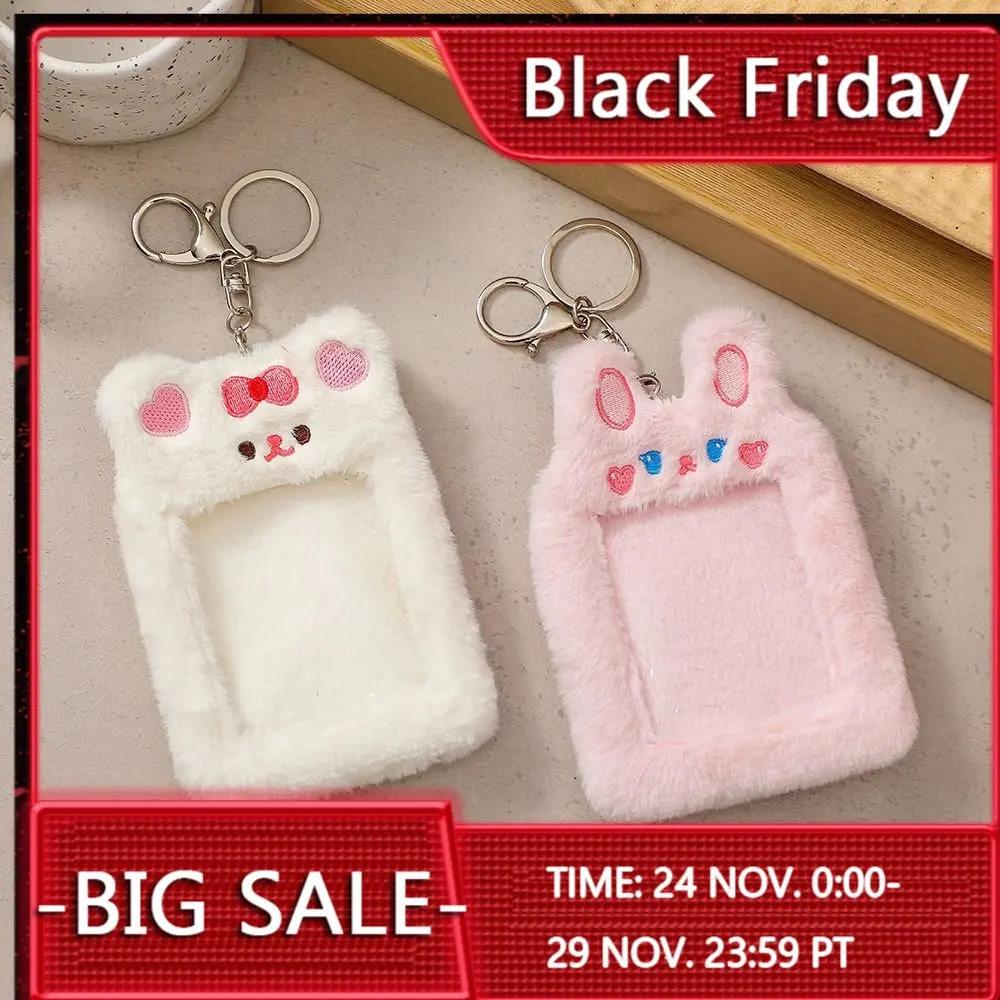 

Кролик плюшевый держатель для фотокарт держатель для карт кавайный Чехол для карт с брелоком Модные животные мотивы мультяшный идол защита...