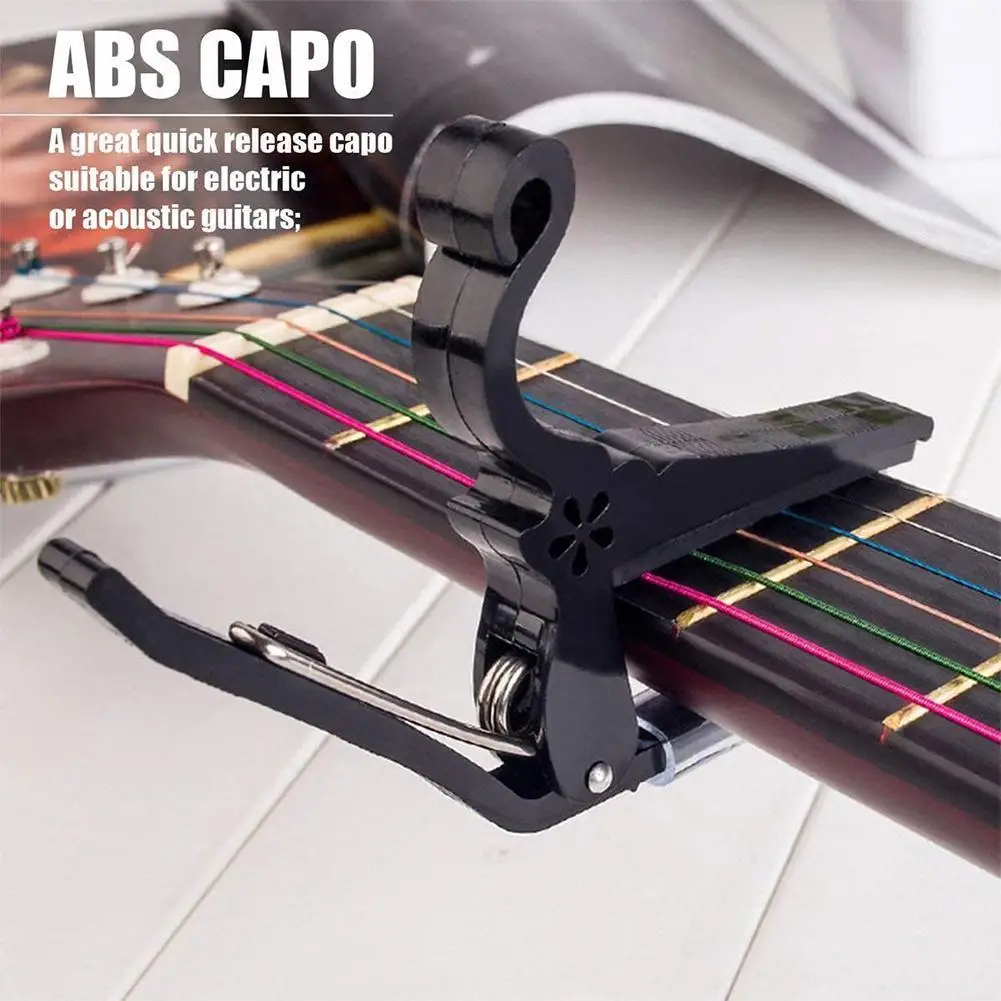 

Universal Guitar Capos Portable Size ABS Guitar Tuner Clamp For Acoustic Classic Electric Guitar Parts Accessories Black