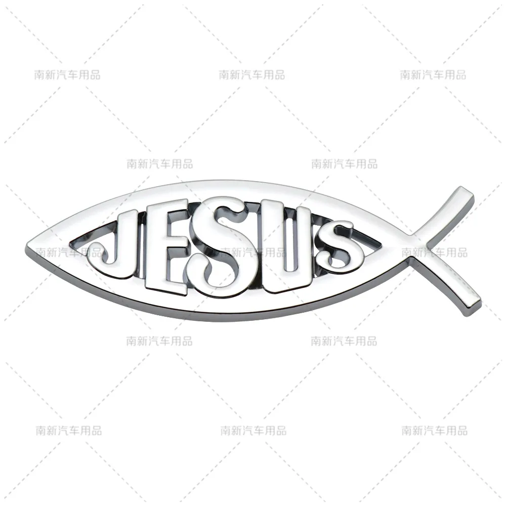 

Стайлинг автомобиля 3D металлический христианский символ рыбы Иисуса логотип наклейка универсальный кузов автомобиля окно грузовика эмблема значок декоративная наклейка