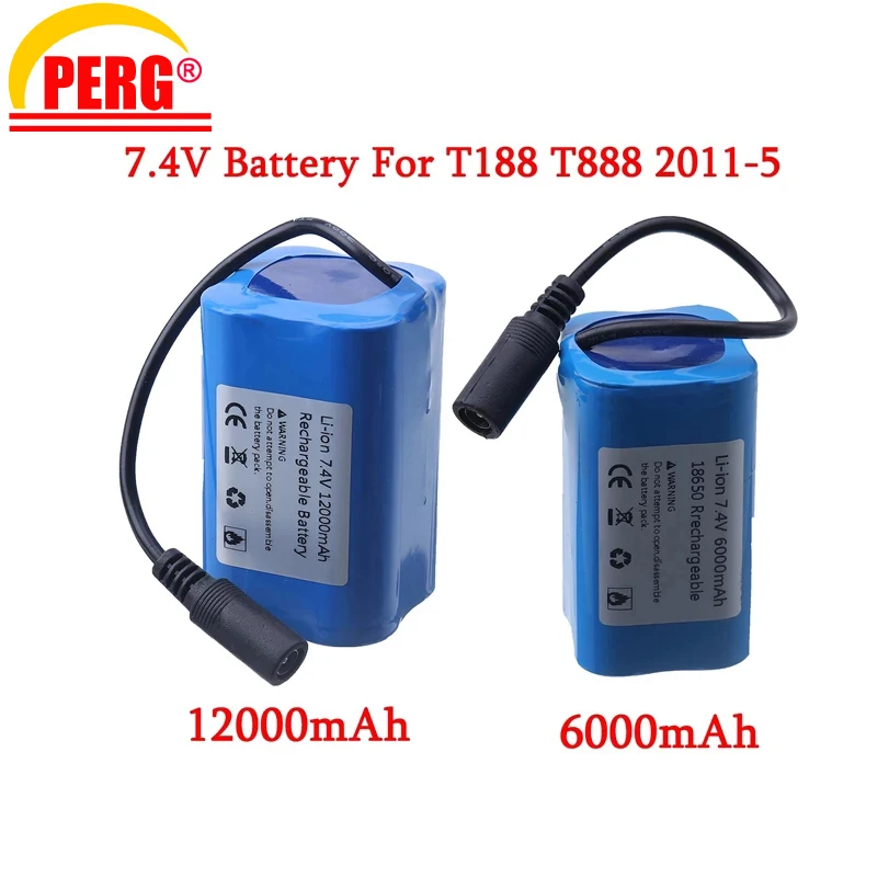 

7.4V 12000Mah 6000Mah Battery For T188 T888 2011-5 V007 C18 H18 So on Remote Control RC Fishing Bait Boat Parts 1/3pcs
