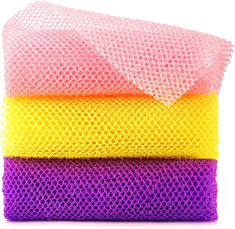 

3 Pcs African Net Sponge,African Exfoliating Net - Gently Exfoliating Body Scrubber & Rich Lather, African Bath Sponge