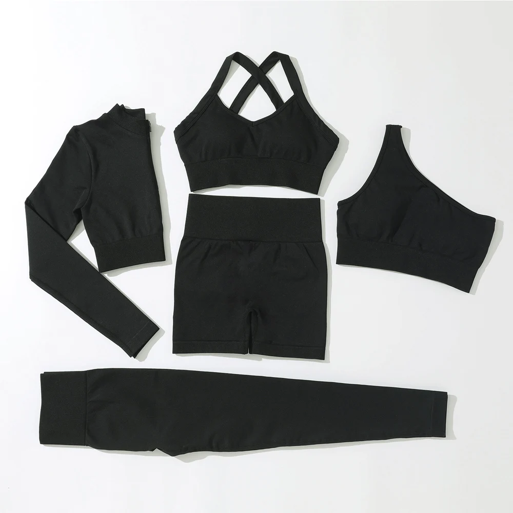 Sport Set Women Fitness Yoga Set Seamless Gym Sets Womens Outfits Leggings Women Sports Bra Crop Top Workout Clothes For Women