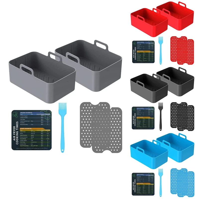 

Силиконовый горшок для фритюрницы ниндзя, 7 шт., аксессуары для фритюрницы ниндзя, силиконовые вкладыши для фритюрницы ниндзя