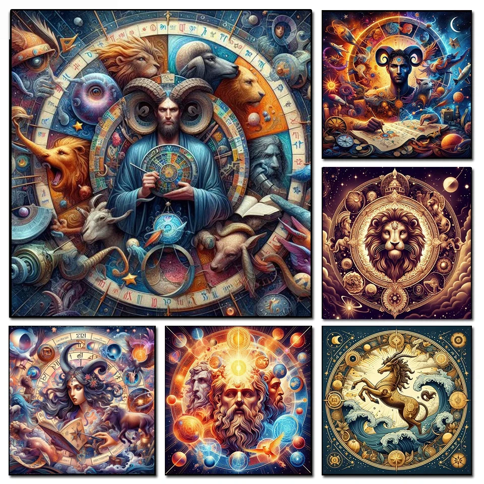 Фэнтези Двенадцать китайских знаков зодиака вышивка крестиком большой 5D своими