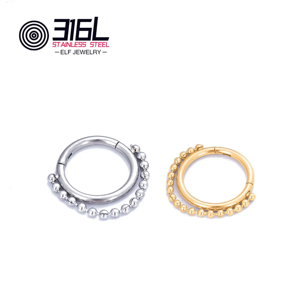 

Newest Hoop 316L Stainless Steel Nose Septum Clicker Ring Earrings 16G Ear Cartilage Tragus Piercing Jewelry