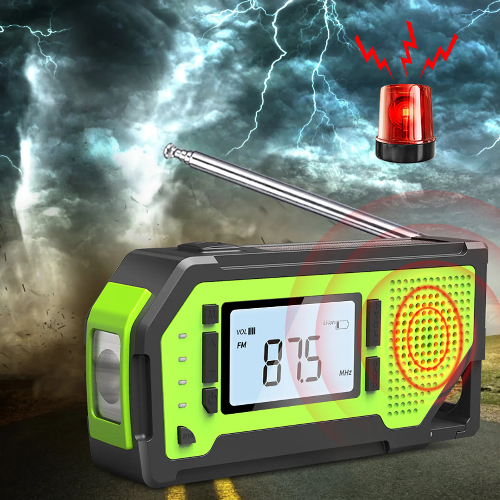 

Solar Emergency Radio 2000mAh Emergency Weather Radio Am/Fm NOAA Emergency Radio Hand Crank Solar For Cell Phone USB Charging