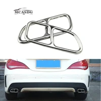 2pcs chrome silver exhaust tips fit for mercedes benz cla class w117 cla250 cla200 2013 15