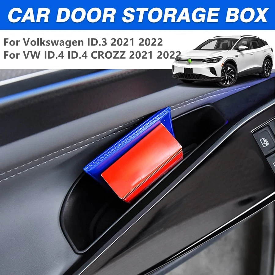 

Боковой ящик для хранения на дверную ручку из АБС-пластика для VW ID.3 ID.4 ID4 CROZZ 2021 2022, автомобильные аксессуары, дверной подлокотник-Органайзер