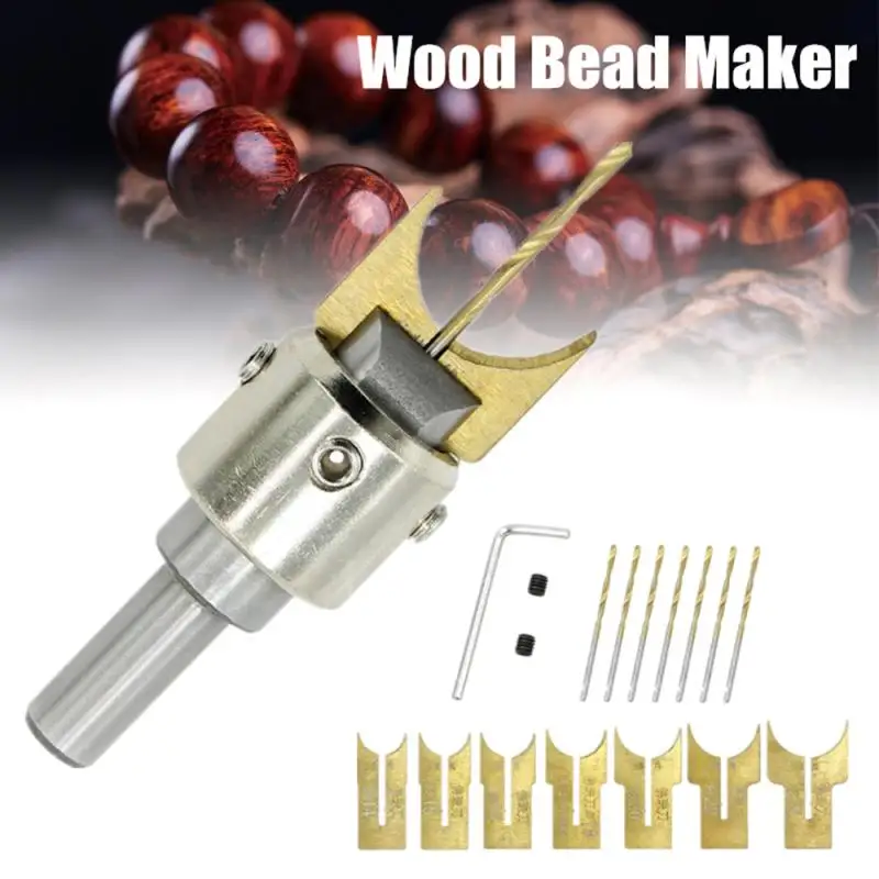 

Newly Wooden Bead Maker Beads Drill Bit Milling Cutter Set Woodworking Tool Kit