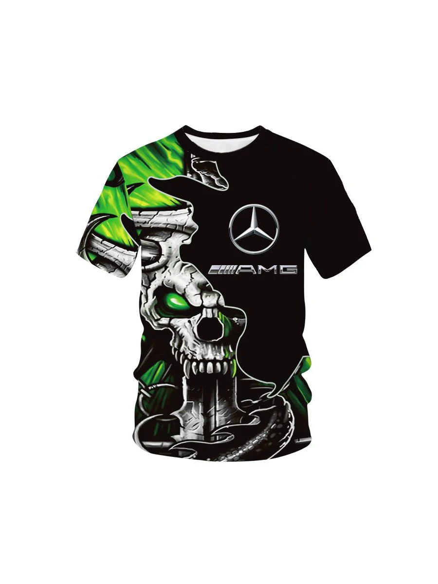 

Mercedes Benz Череп Флуоресцентный Зеленый Дизайн С Сенсационным Тендом Уличная Вечеринка Взрыв Привлекательная Мужская Летняя Футболка