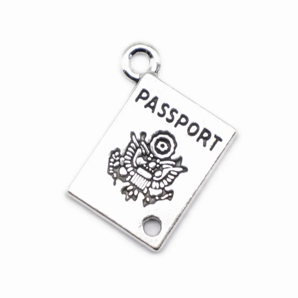 

Antiqu Passport Jewelri Charm Pendants For Earrings 19X15mm Antique Silver Color 5 Pieces