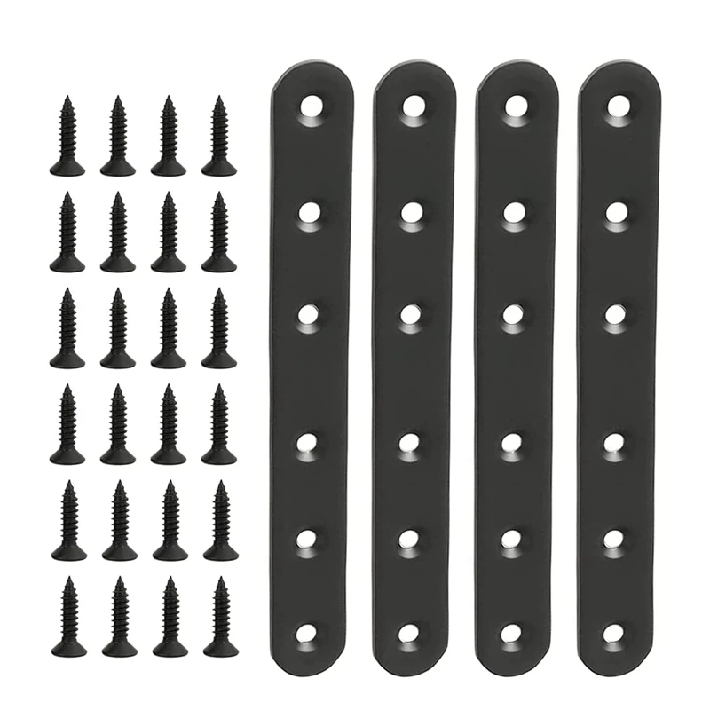 

4 PCS Flat Straight Bracket Stainless Steel Mending Plate For Wood Metal Repair Joining Bracket For Furniture Wooden