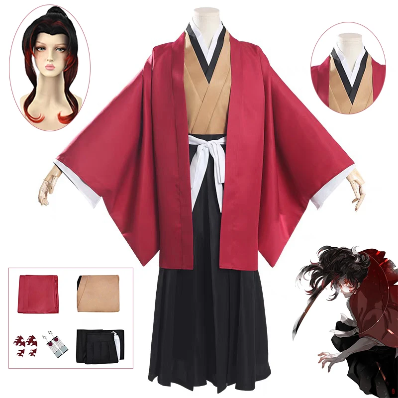 

Anime Demon Slayer:Kimetsu No Yaiba Costumes Samurai Tsugikuni Yoriichi Cosplay Kimono Set Anime Kimono for Women Men