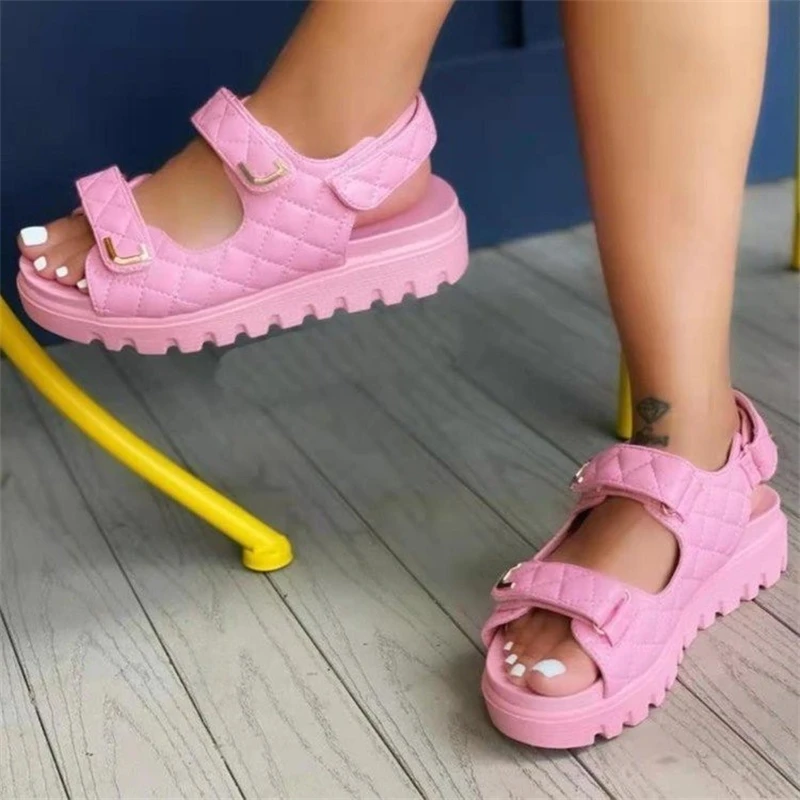 

Women Sandals High Quality Summer Fashion Leather Women's Sandals Female Flats for Women's Rome Platform Sandals for Women 2022