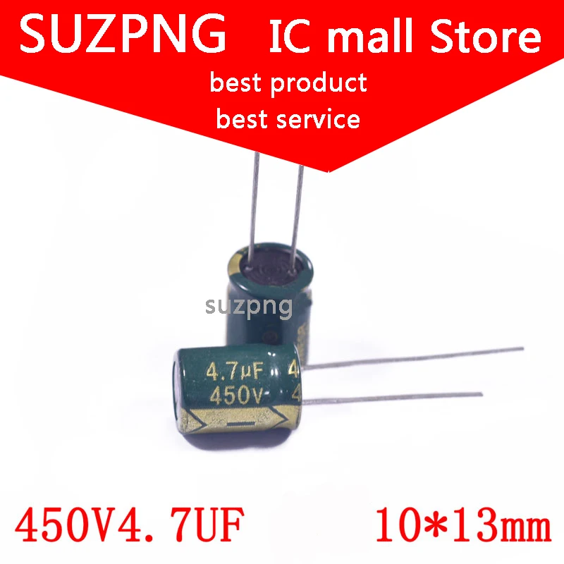

20PCS 450V4.7UF Direct-inserted Electrolytic Capacitor 10MM*13MM