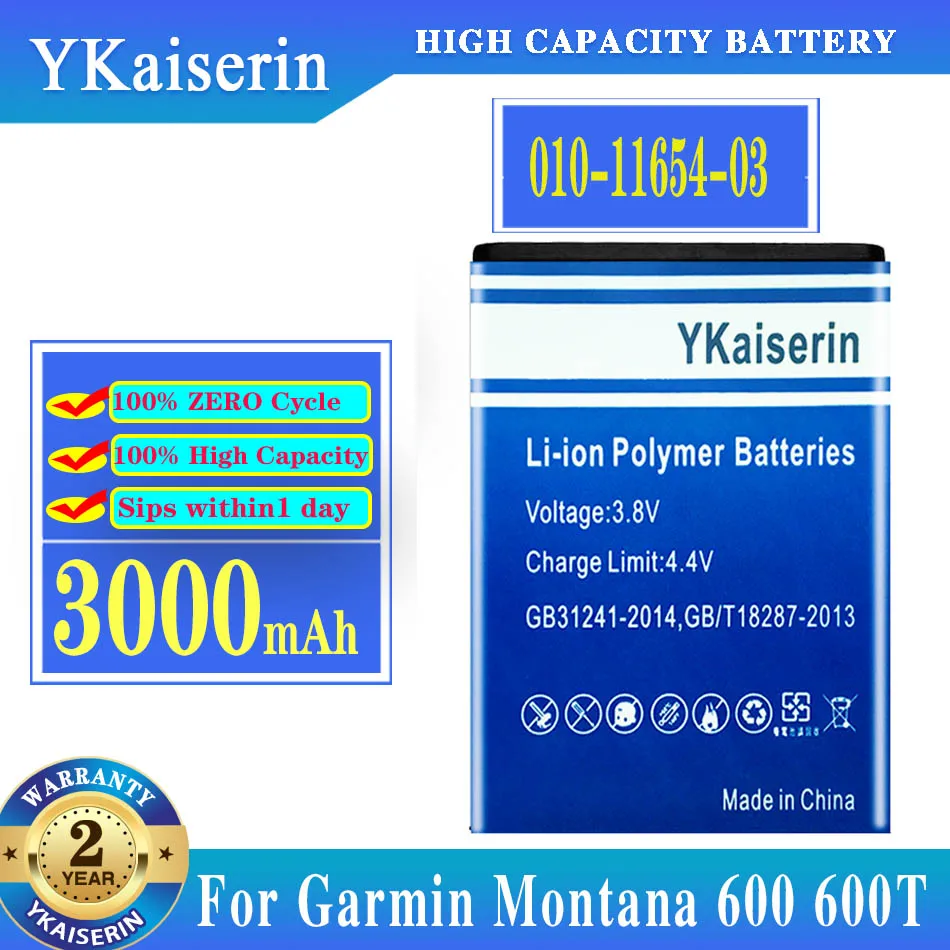 

YKaiserin 010-11654-03 3000mAh Battery For GARMIN Atemos 100 Monterra 680t 650t 610t 600t Alpha 100 200i Handheld GPS VIRB