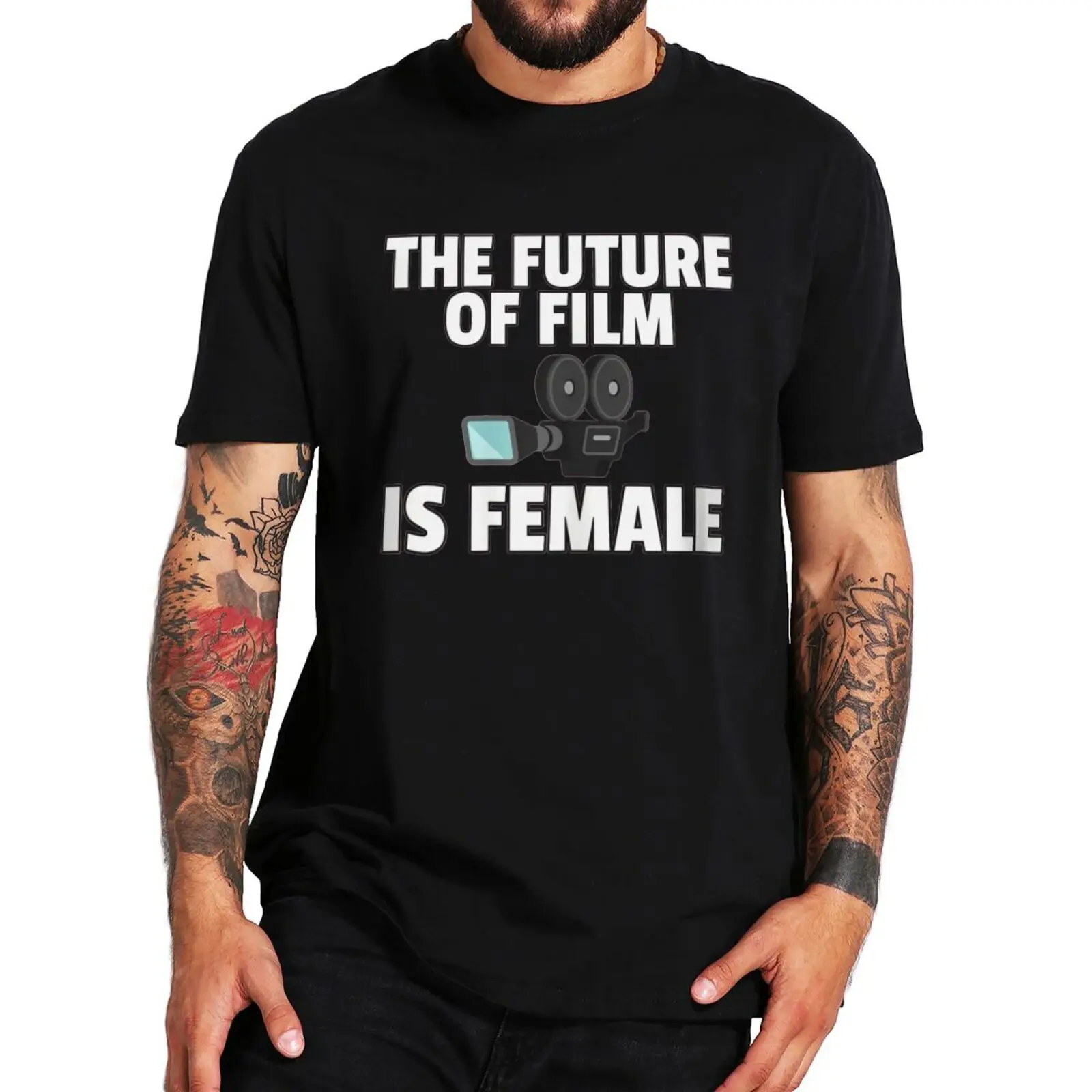 

The Future Of Cinema Is Female Funny T Shirt For Movie Fans Film Director Classic Tshirts For Men Women Novelty T-Shirt