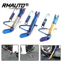 motorcycle stainless steel side stand kickstand bluing colorful universal for harley piaggio honda hyosung scooter accessories