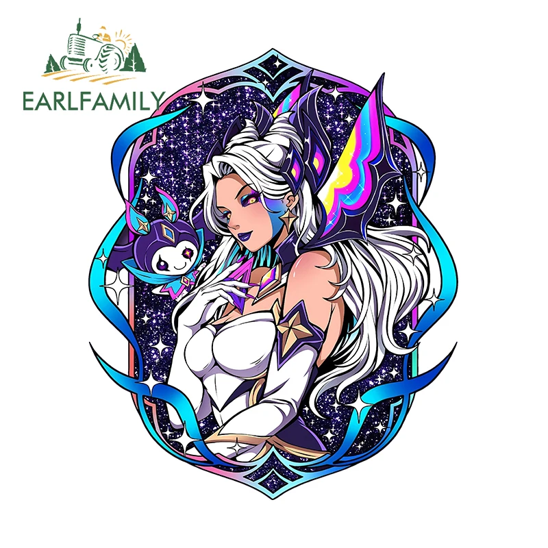 

EARLFAMILY 13 см × 10,6 см для League of Legend Soul Fighter Ahri, автомобильные наклейки, блестящие модные граффити, виниловая автомобильная пленка