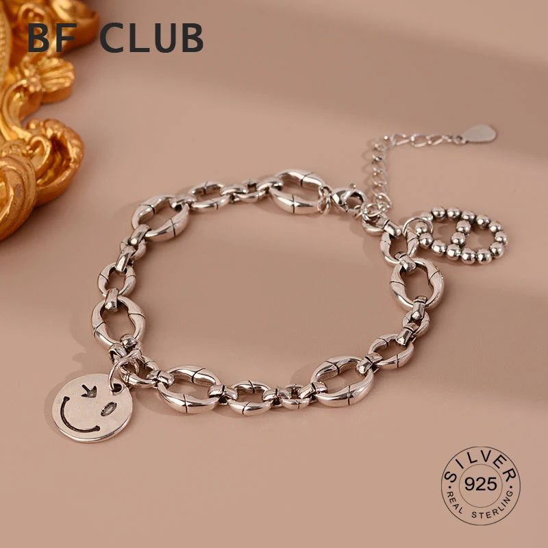 

100% однотонная Серебряная хип 925 пробы-хоп цепочка искусственная кожа для женщин и мужчин винтажная искусственная кожа подарок на день рожде...