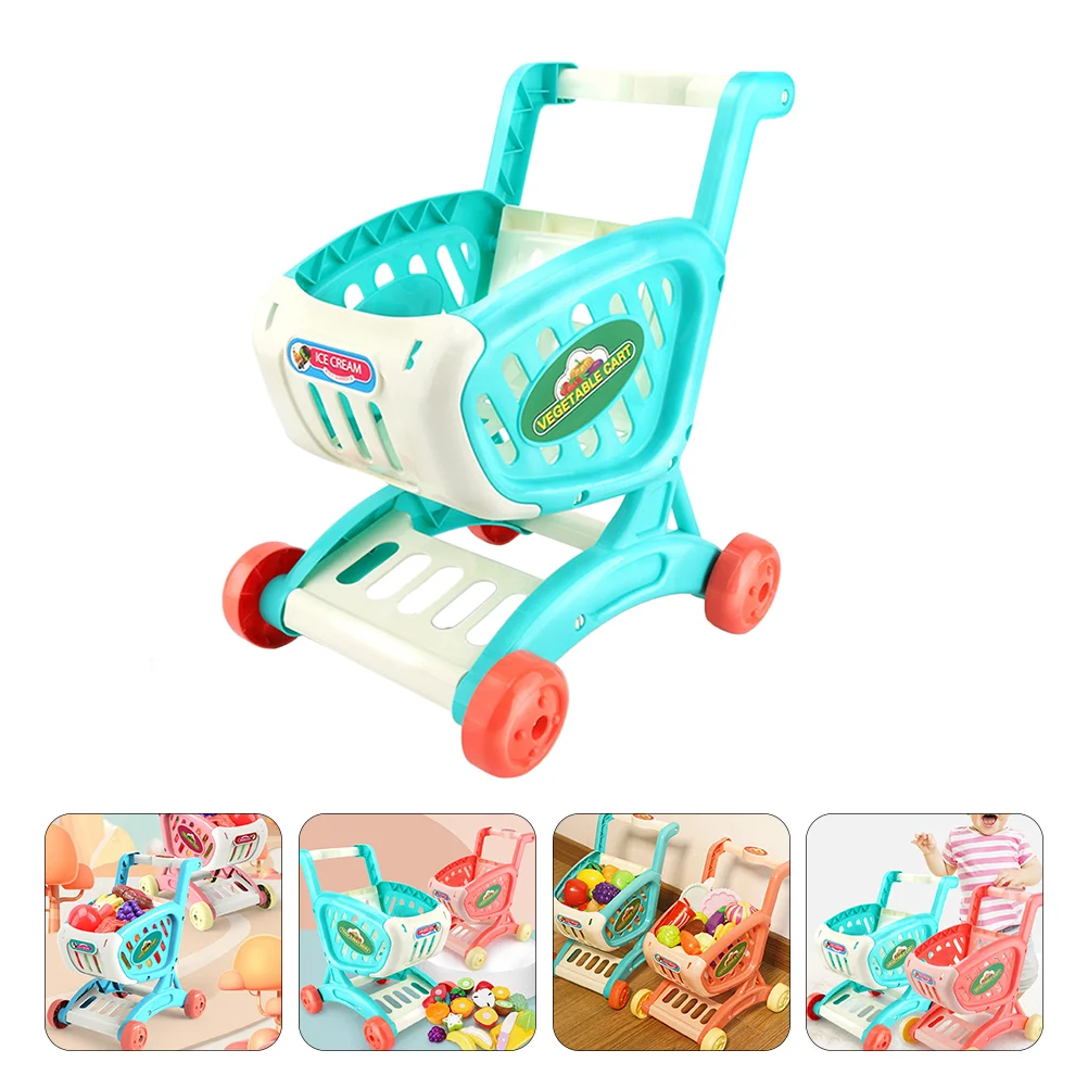 

1pc Simulated Cart Playing Shopping Cart Dolls Storage Rack for Kids Children