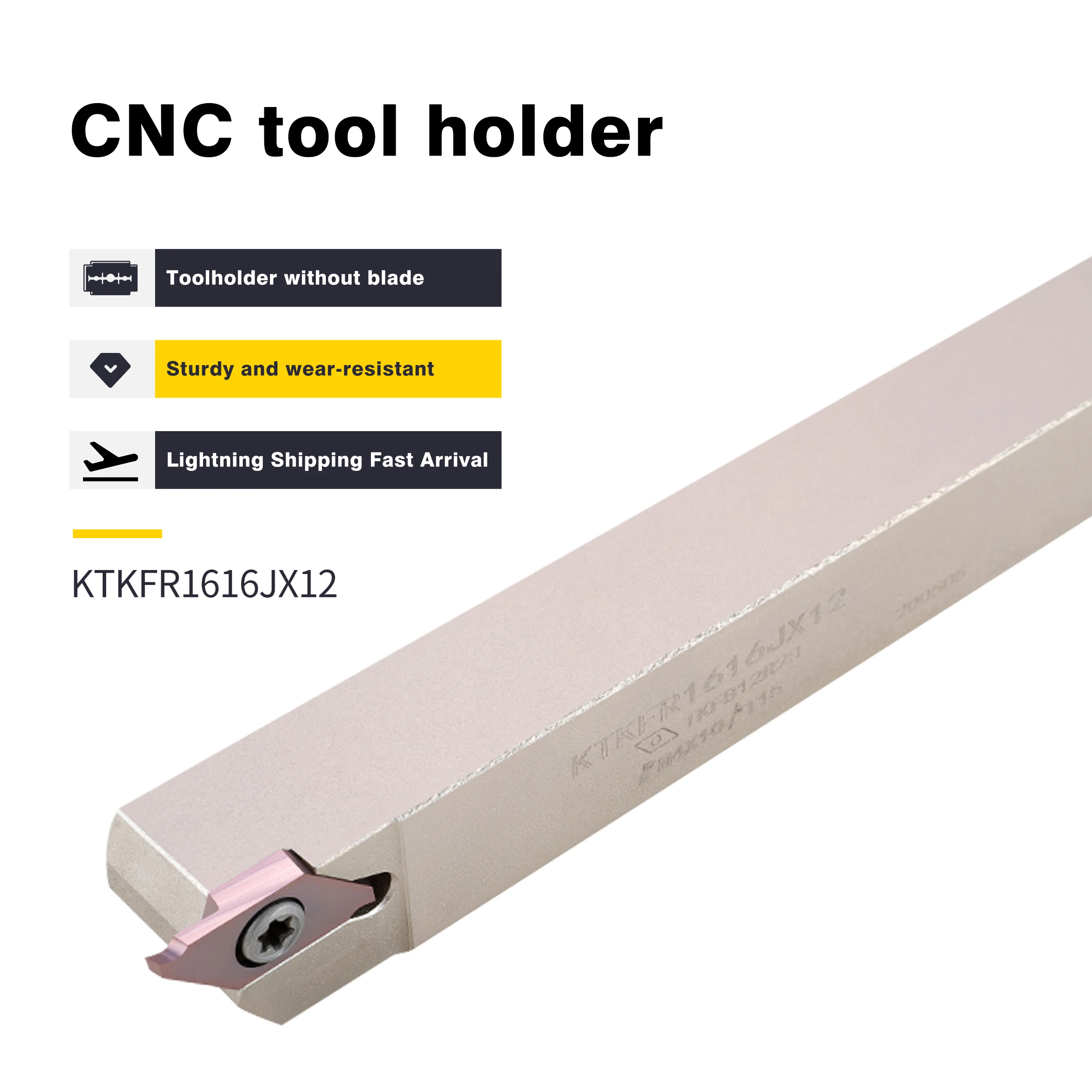 

1pc KTKFR1010JX16 KTKFR1212JX16 B-KTKFL1212JX12 B-KTKFL2020JX12 High-Speed Spring Steel CNC Lathe External Grooving Tool Holder