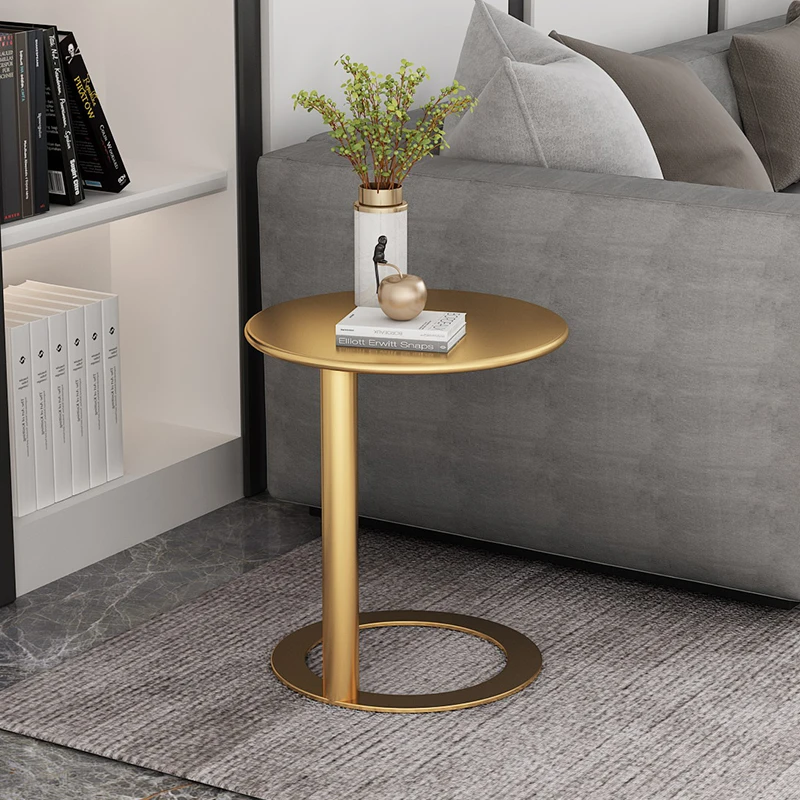 

Coffee Table Iron Art Luxury Small Round Simple Living Balcony Room Furniture Coffee Table small Bedside Mini furniture WW50