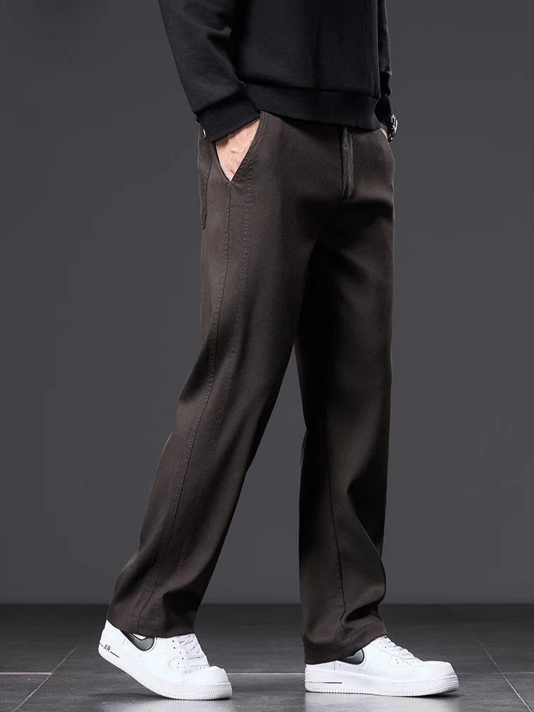 Zhenvis повседневные мужские брюки 2024 осень и зима новые свободные прямые