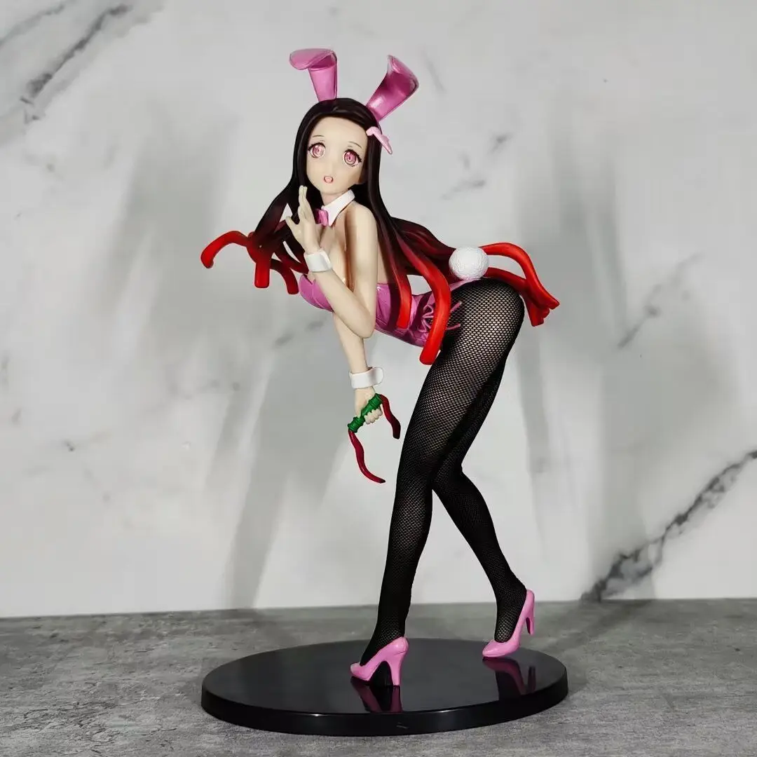 

25CM 2023 New Anime Demon Slayer Kamado Nezuko Bunny girl Sexy stockings Figure Model Toys Doll Collect ornaments Gifts