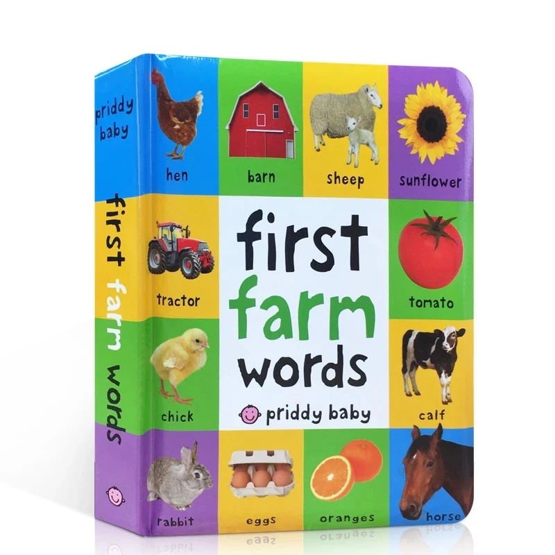 

First 100 Animals Words Books For Baby Early Education In English Hardcover Board Book Children Learning English Picture Books