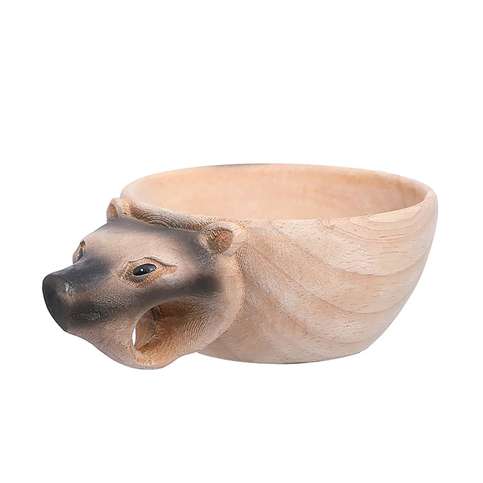 Деревянная чашка для воды ручная работа декор в виде головы оленя милая статуя