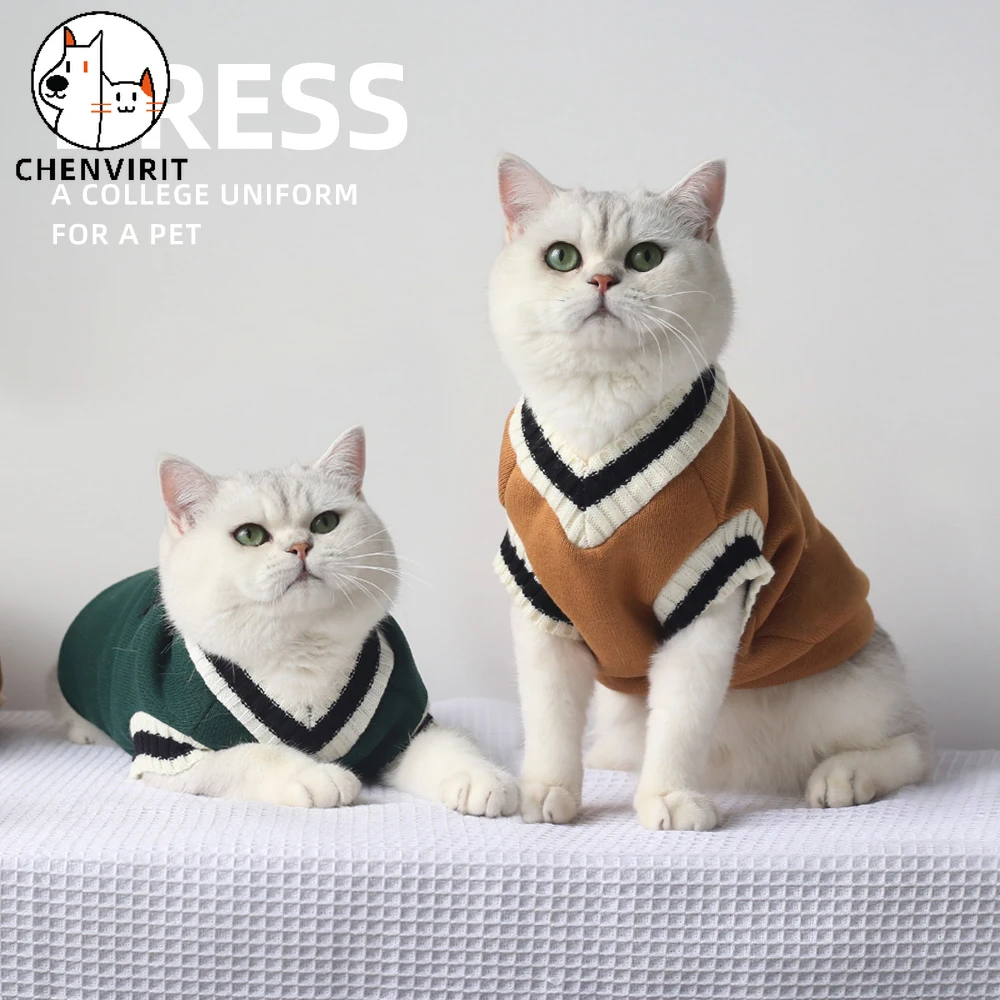 

Warm Cat Knitted Sweater For Cats Jumper Puppy Pug Coat Clothes Pullover Knitted Shirt Kitten Clothes Pet Dog Cat Clothes