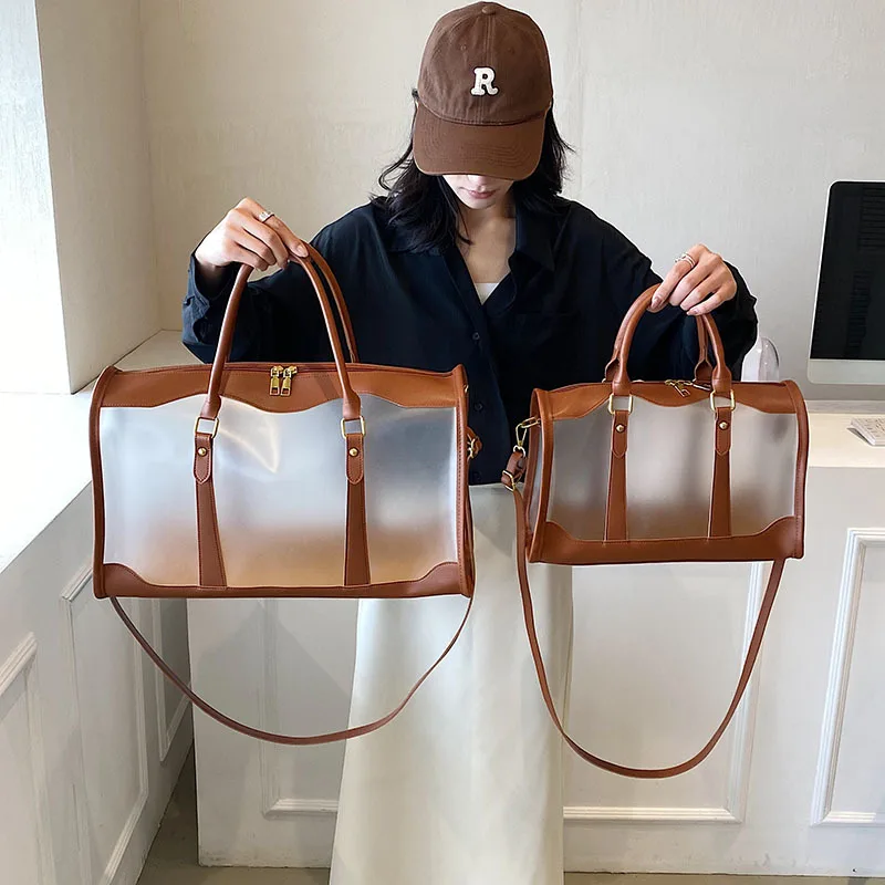 Large Capacity Transparent Fashion Single-shoulder Bags Women's Waterproof Travel Crossbody Bag Casual Simple Commuting Handbag