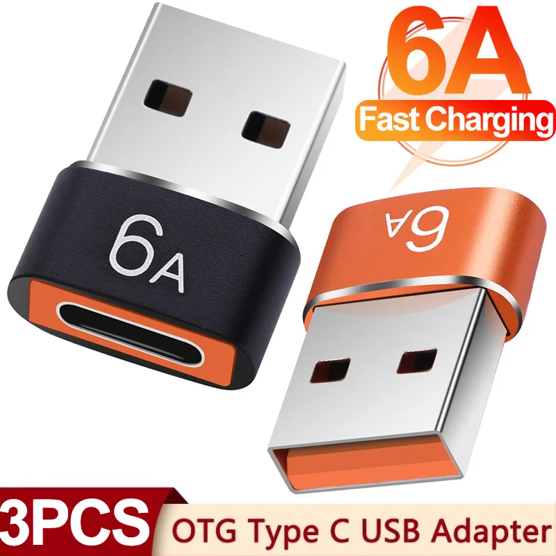 

1/3PCS 6A Type C To USB 3.0 OTG Adapter USB C Female To USB Male Data Converter For Samsung Xiaomi MacBook Pro USBC Connector
