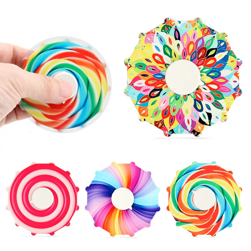 2022 New Trend Stress Relief Toy For Kids Flying Spinner Toy Kids Finger Tip Gyro Top Toys Creative Antistress Fidget Toys Gifts