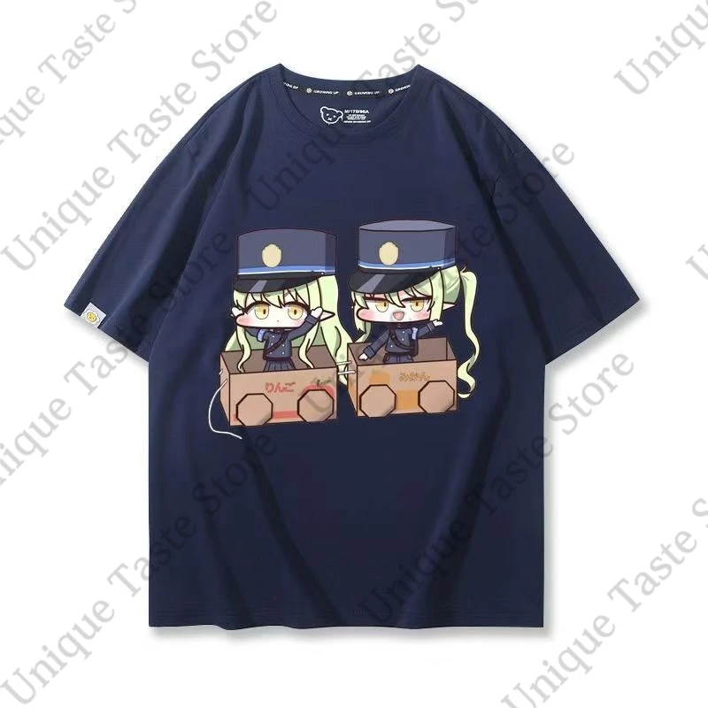Фото ‌ Футболка Blue Archive с принтом Tachibana Hikari и Nozomi Railroad Twins Shupogaki Melon Twins, хлопковая футболка с короткими рукавами №5