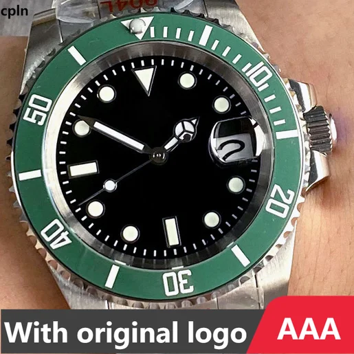 

Cснил-механические часы существуют в нержавеющей стали для мужчин, керамическое кольцо, 904l, 40 мм-RLX