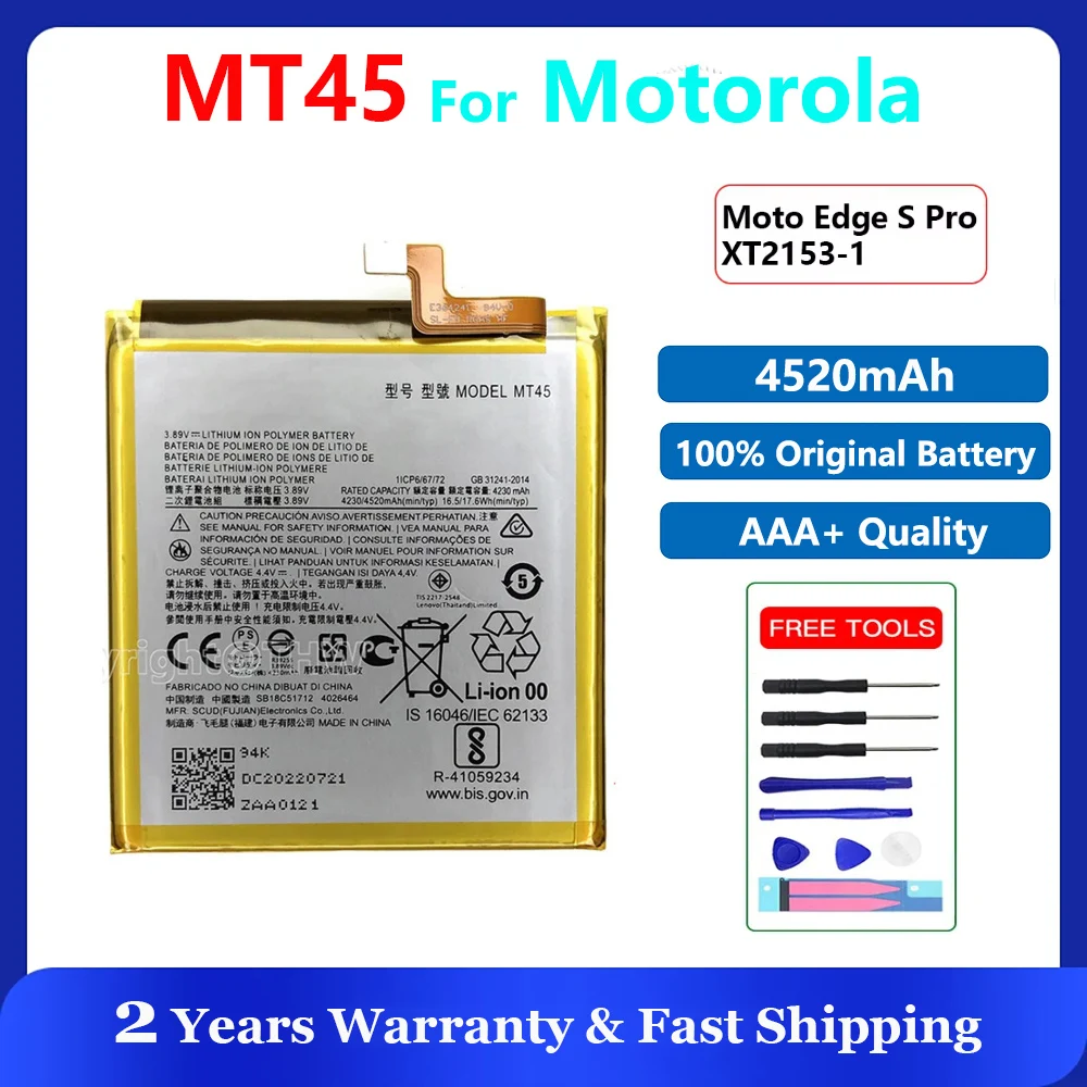 Новый оригинальный литий-полимерный аккумулятор MT45 для Motorola MOTO Edge 20 Pro / S XT2153-1