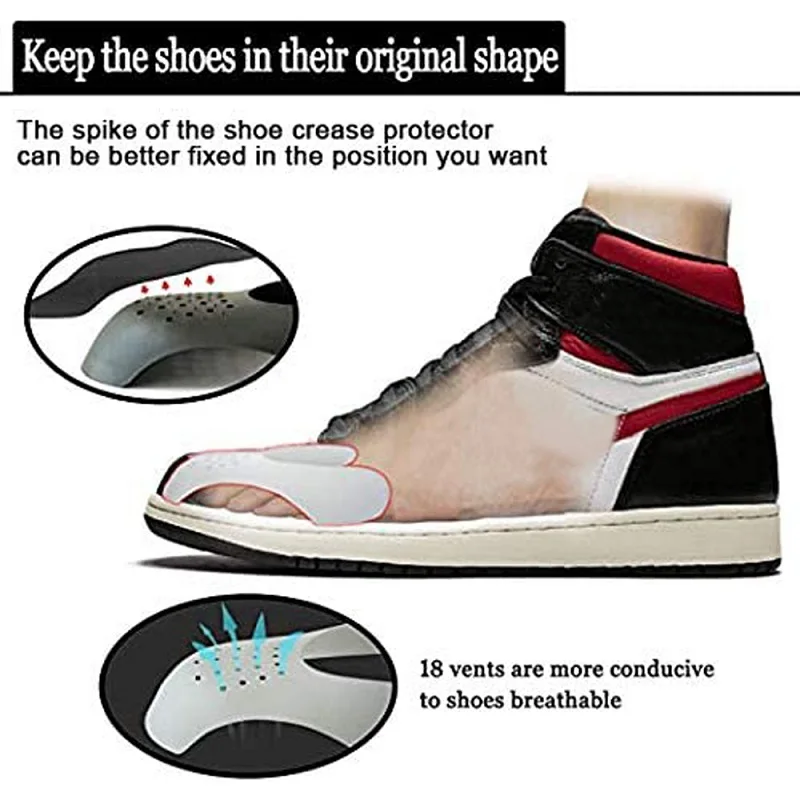 1 Pair Sneaker Shield Sneakers Anti Crease Wrinkled Fold Shoes Support Toe Cap Sport Ball Shoes Head Stretcher Head Shield
