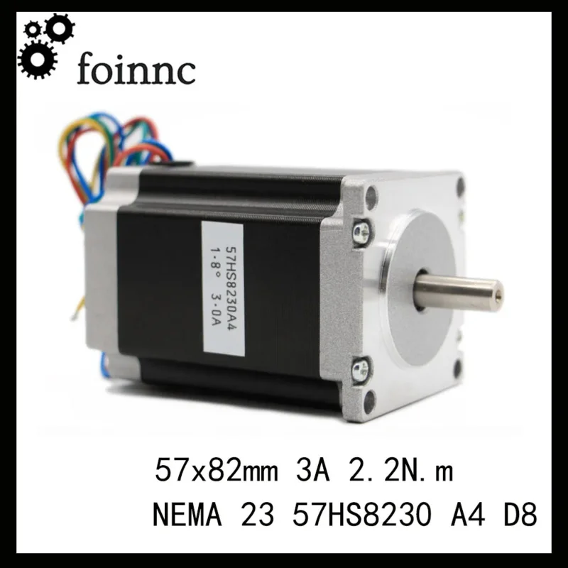 Новейший шаговый двигатель с ЧПУ NEMA 23 57x82 мм 3A 2 Нм D = 8 6 35 315 унций Nema23