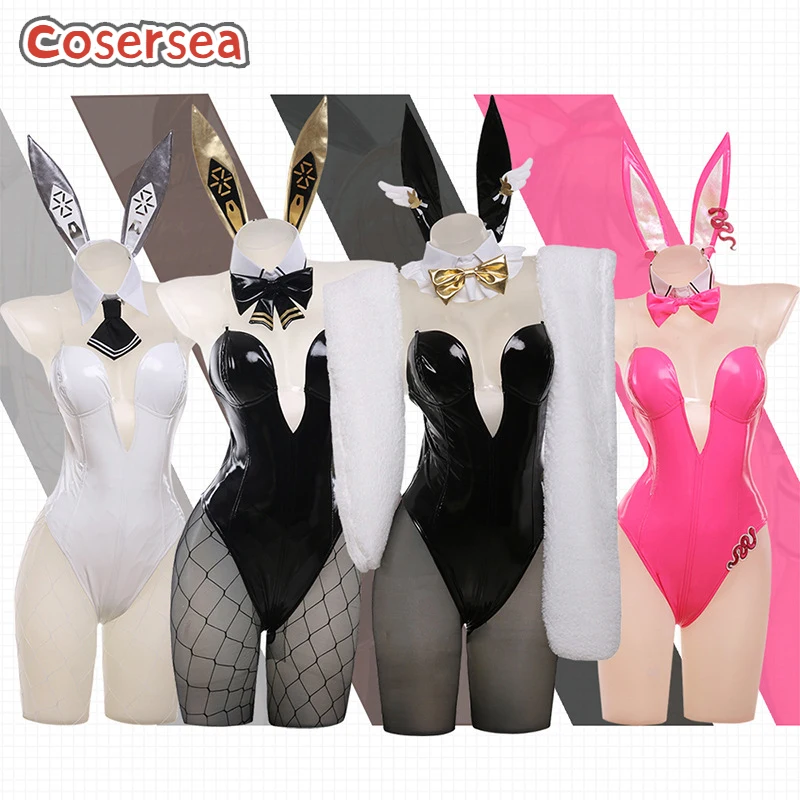 Cosersea Blanc Rupee Noir Viper Bunny Косплей Костюм Nikke The Goddess Of VictorySexy Искусственная кожа Бикини