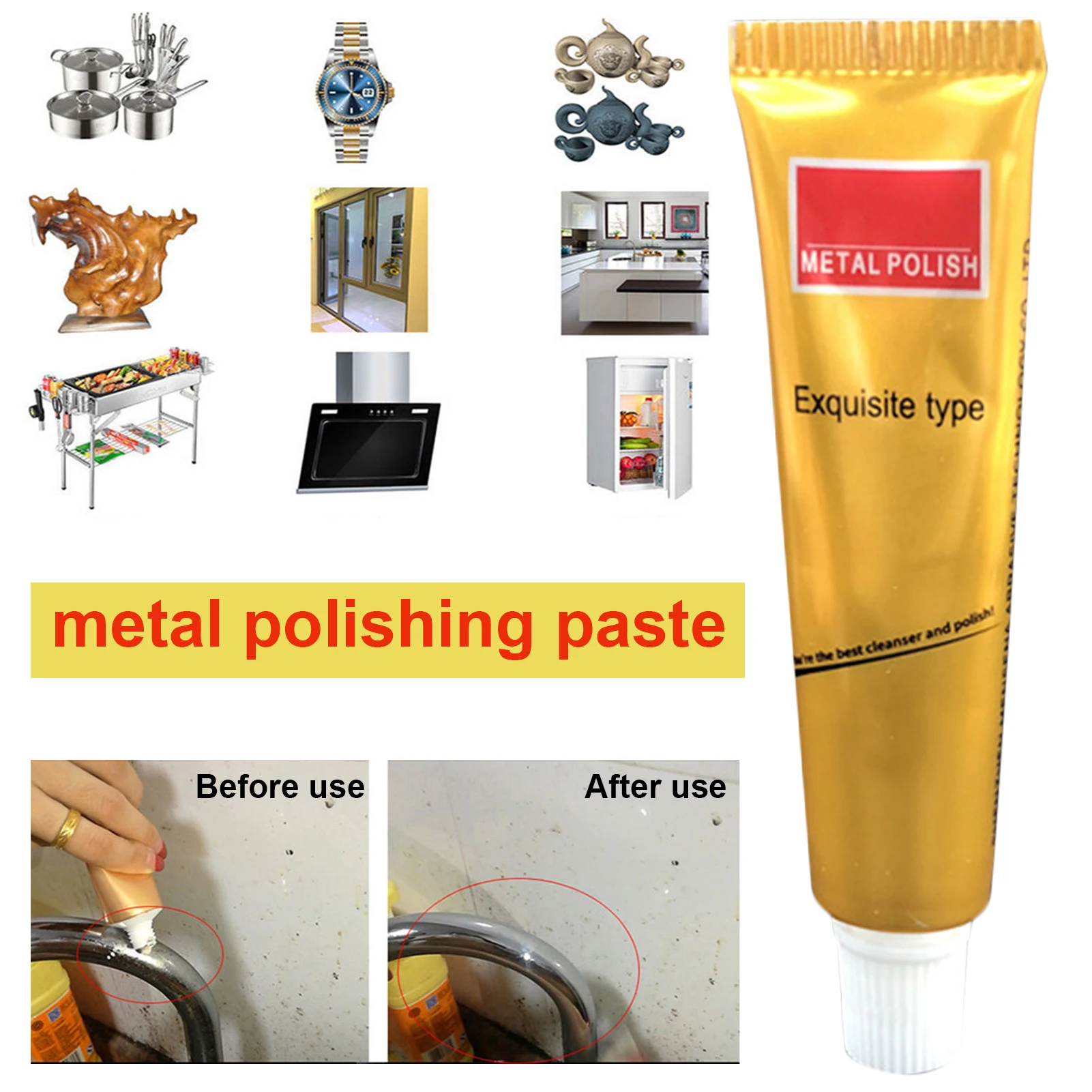 Metal Polishing Paste All Metal Polish Cream Metal Polish Cream Clean Polishing Paste Antique Coin Polish Rust Remover For Most images - 6