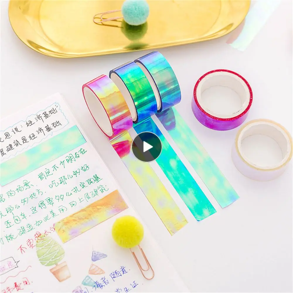 

Masking Tapes Waterproof Laser Gradient Tape Decorative Candy Colors For Scrapbooking Diy Albums Hand Account Decoration Korean