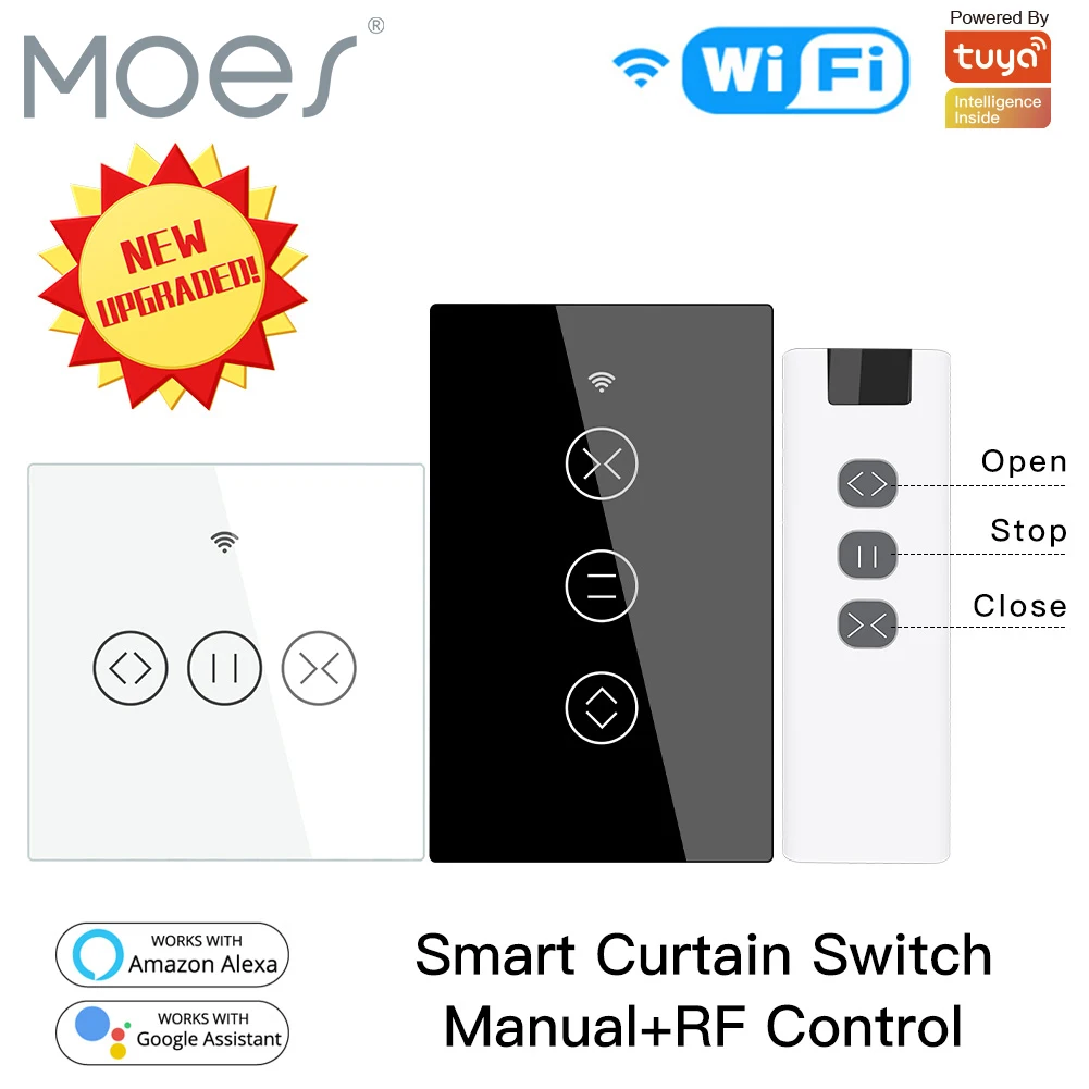 Переключатель для штор MOES WiFi RF433