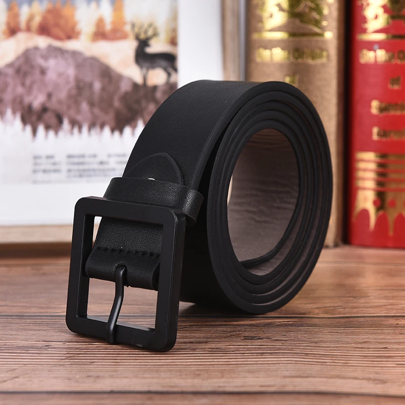 

Fashion Belts Female Wild Casual Jeans Female Thin Belt Strap Simple Decorative Female Black Faux Leather Buckle Women